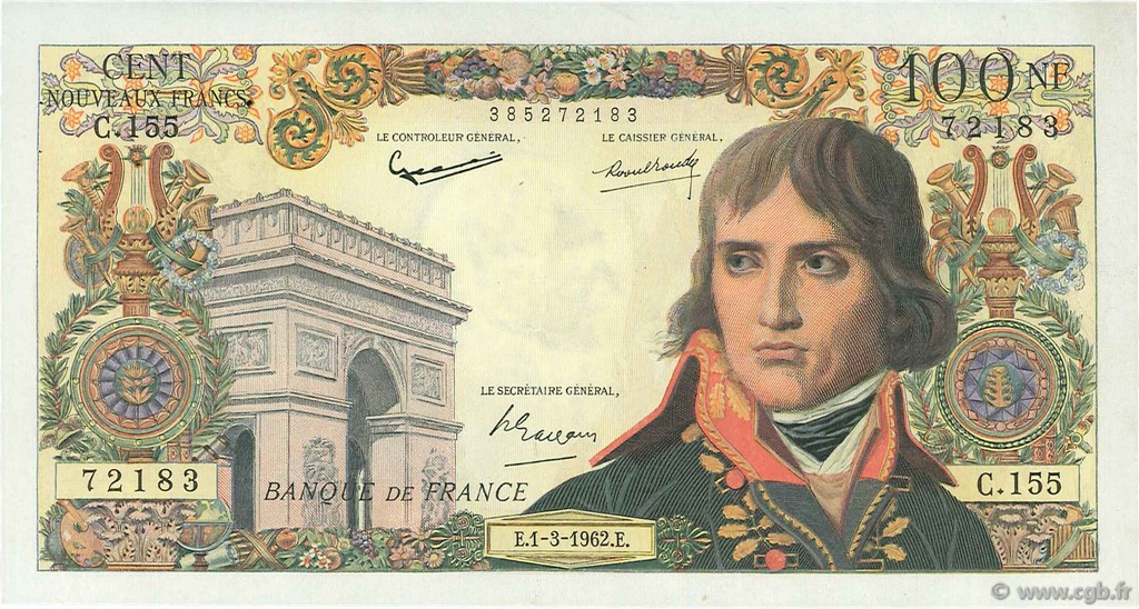 100 Nouveaux Francs BONAPARTE FRANKREICH  1962 F.59.14 VZ