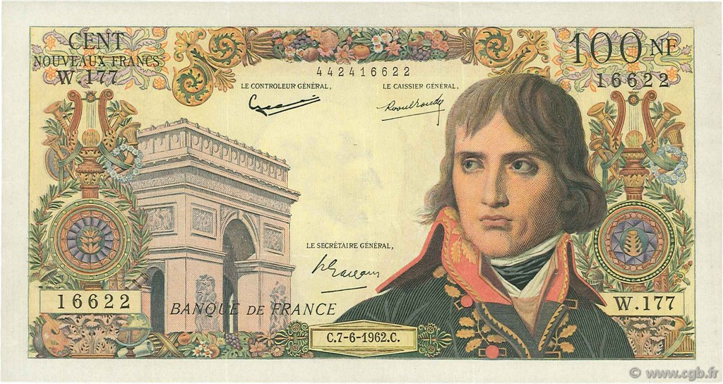 100 Nouveaux Francs BONAPARTE FRANCIA  1962 F.59.16 BB