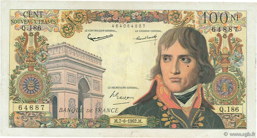 100 Nouveaux Francs BONAPARTE FRANKREICH  1962 F.59.16 SS