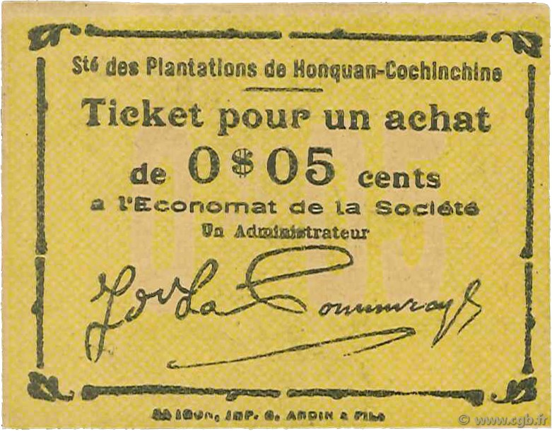 5 Cents FRANZÖSISCHE-INDOCHINA  1920 K.215 fST+