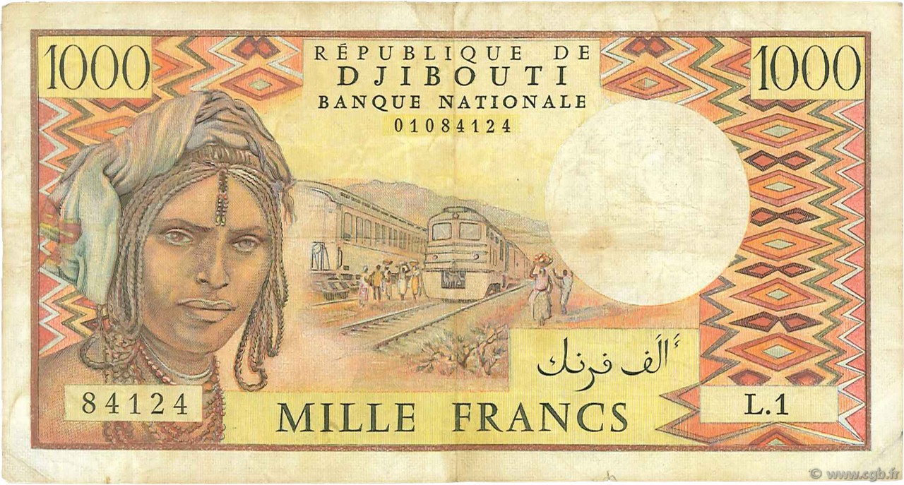 1000 Francs DJIBOUTI  1979 P.37a F