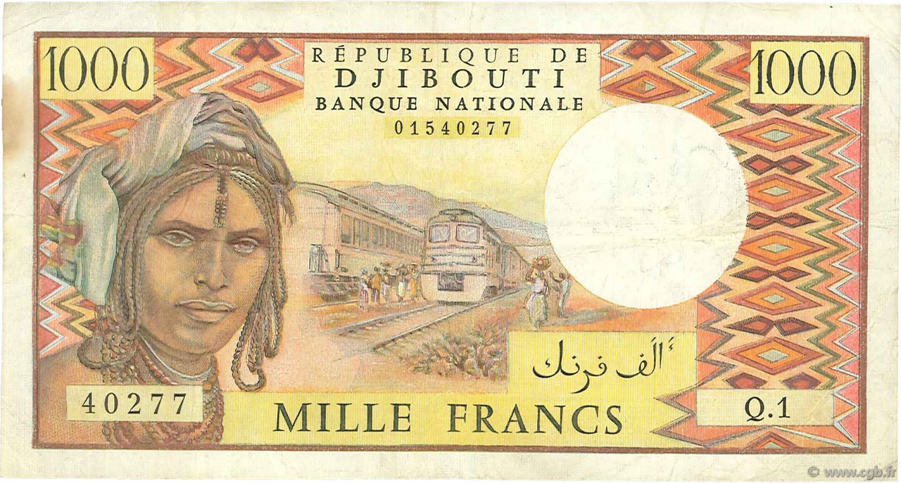 1000 Francs DJIBOUTI  1979 P.37a VF