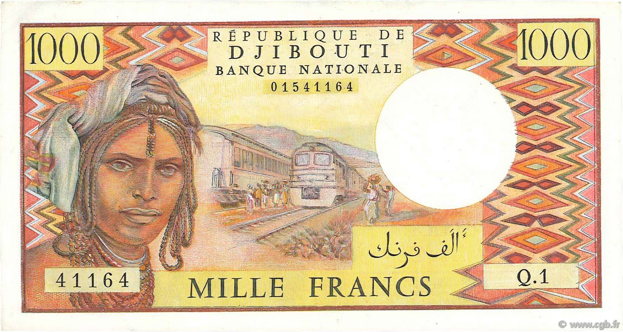 1000 Francs YIBUTI  1979 P.37a EBC