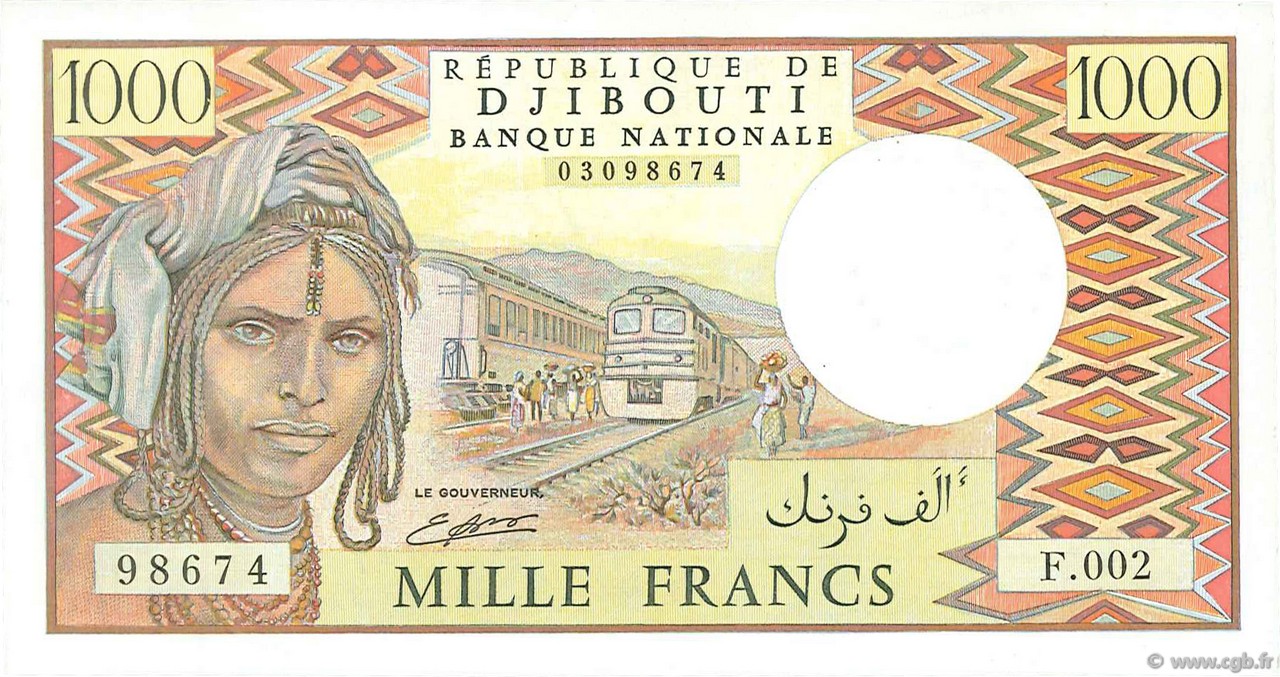 1000 Francs DSCHIBUTI   1991 P.37c ST