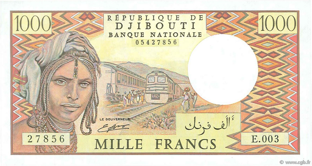 1000 Francs DJIBOUTI  1991 P.37d SPL