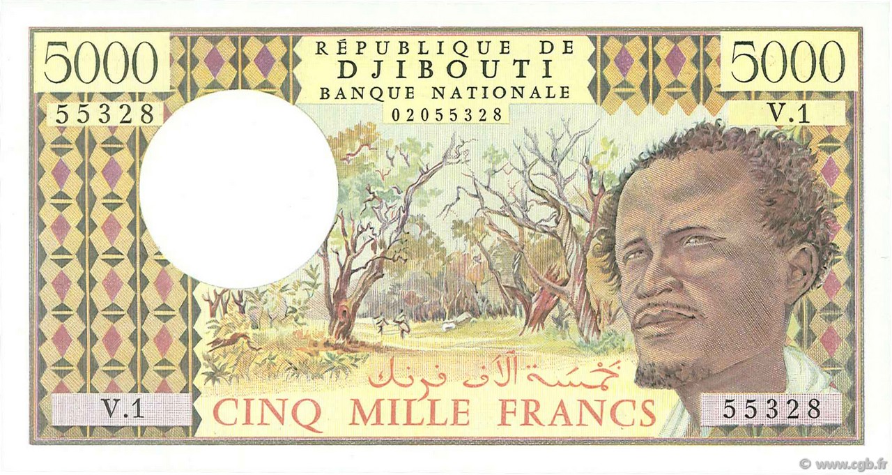 5000 Francs DJIBOUTI  1979 P.38a UNC
