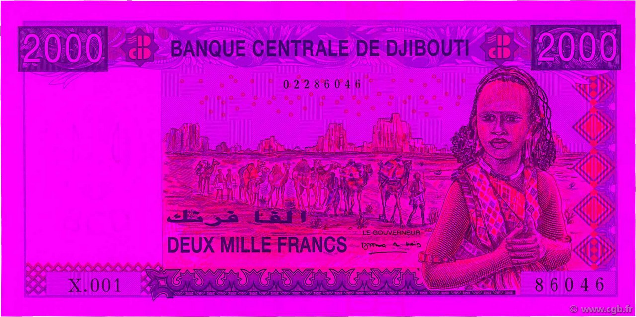 2000 Francs DJIBOUTI  2005 P.43 AU