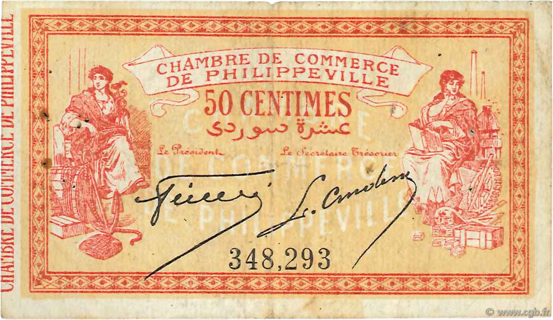 50 Centimes ALGERIA Philippeville 1914 JP.142.05 VF