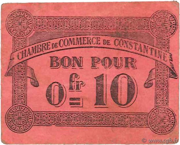 10 Centimes ALGÉRIE Constantine 1915 JP.140.47 SUP