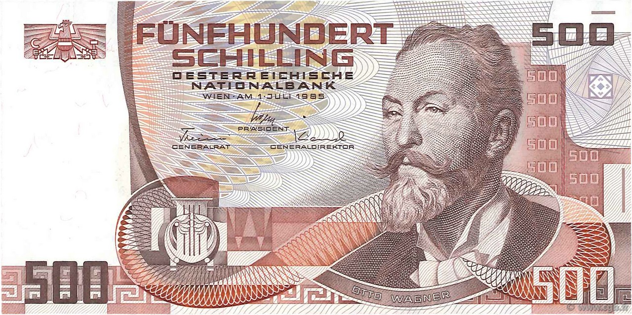 500 Schilling AUSTRIA  1985 P.151 EBC+