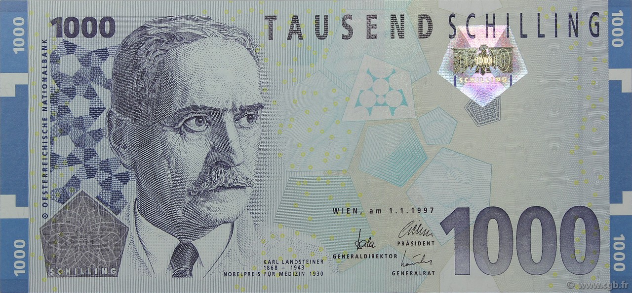 1000 Schilling ÖSTERREICH  1997 P.155 fST