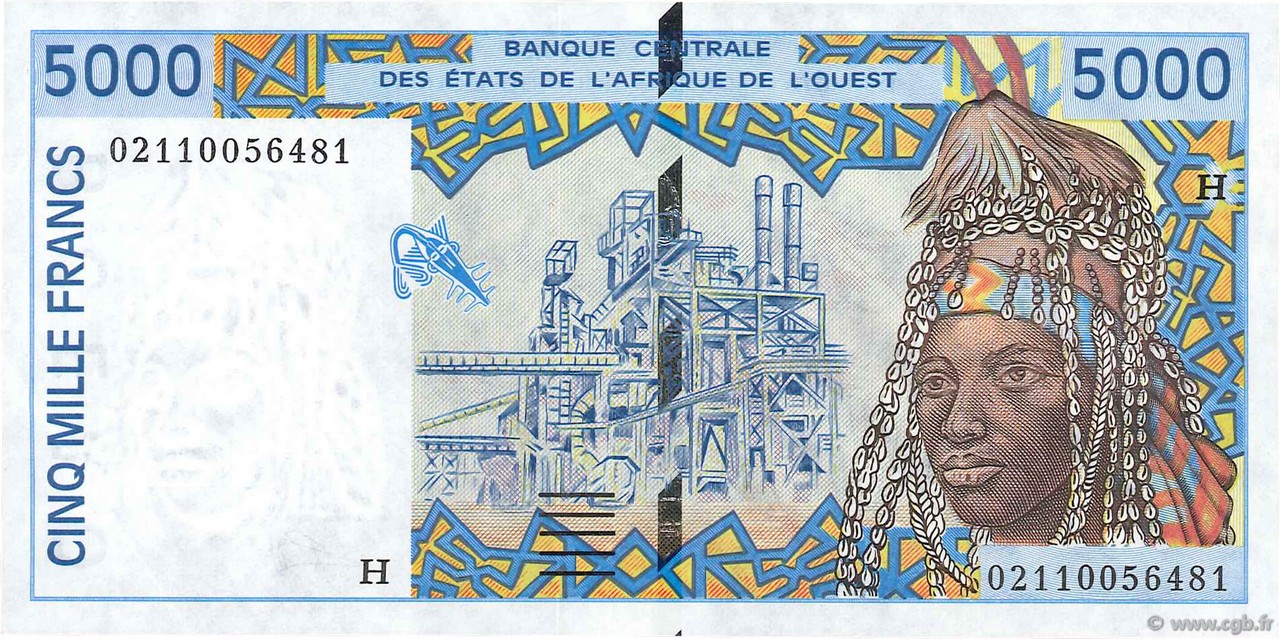 5000 Francs STATI AMERICANI AFRICANI  2002 P.613Hk SPL