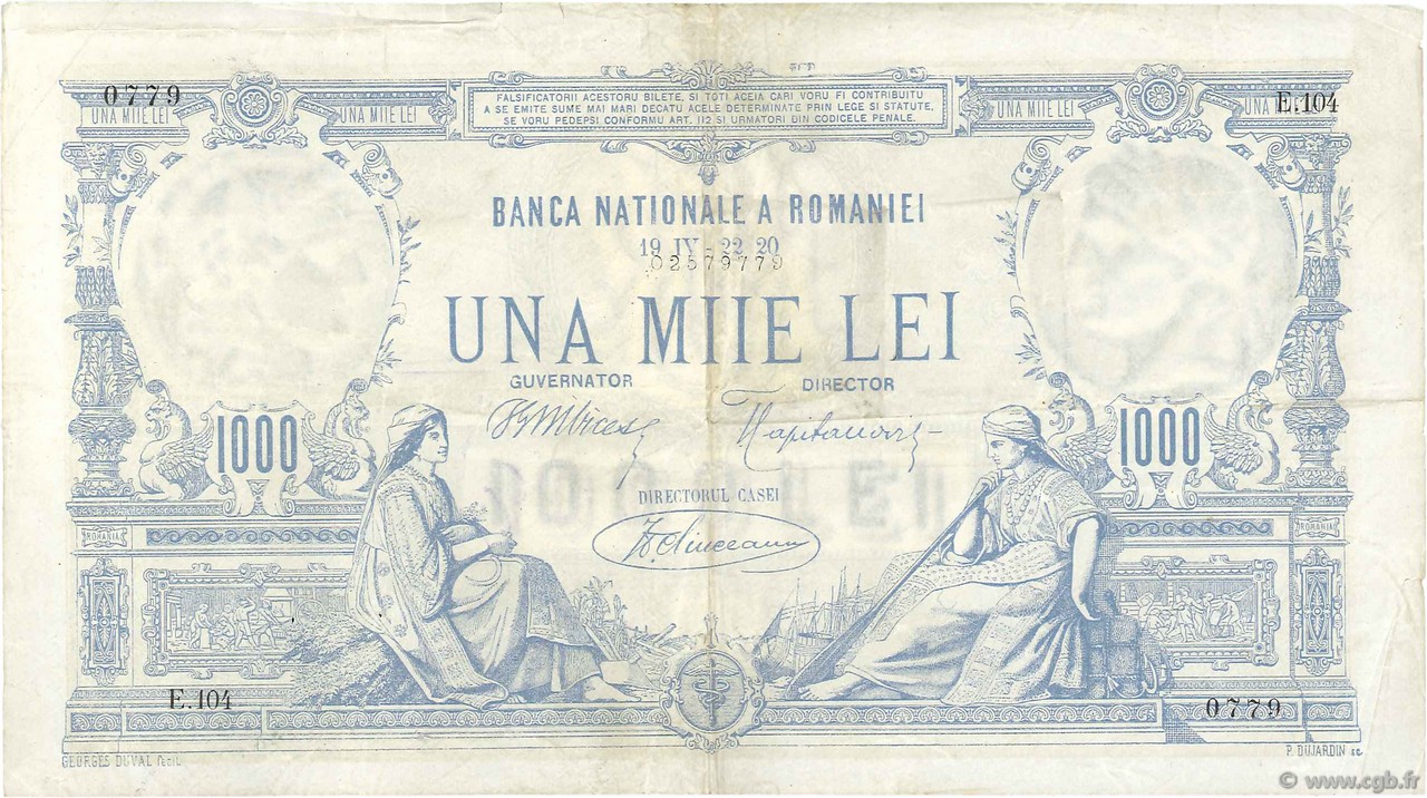 1000 Lei RUMANIA  1920 P.023a MBC