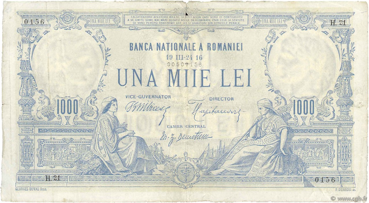 1000 Lei ROMANIA  1916 P.023a F