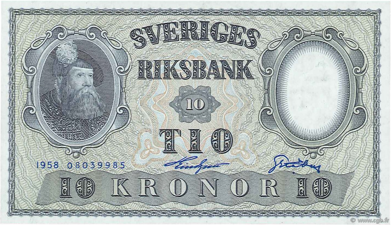 10 Kronor SUÈDE  1958 P.43f FDC