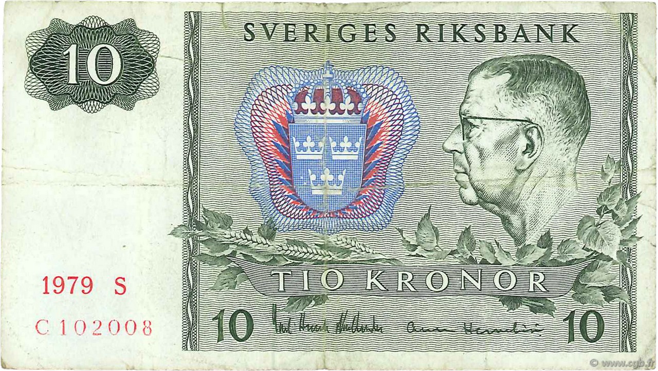 10 Kronor SUÈDE  1979 P.52d F