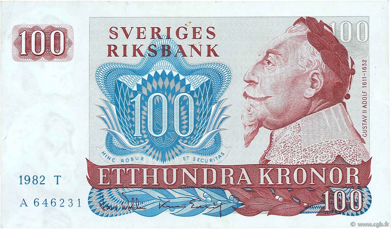 100 Kronor SUÈDE  1982 P.54c TTB