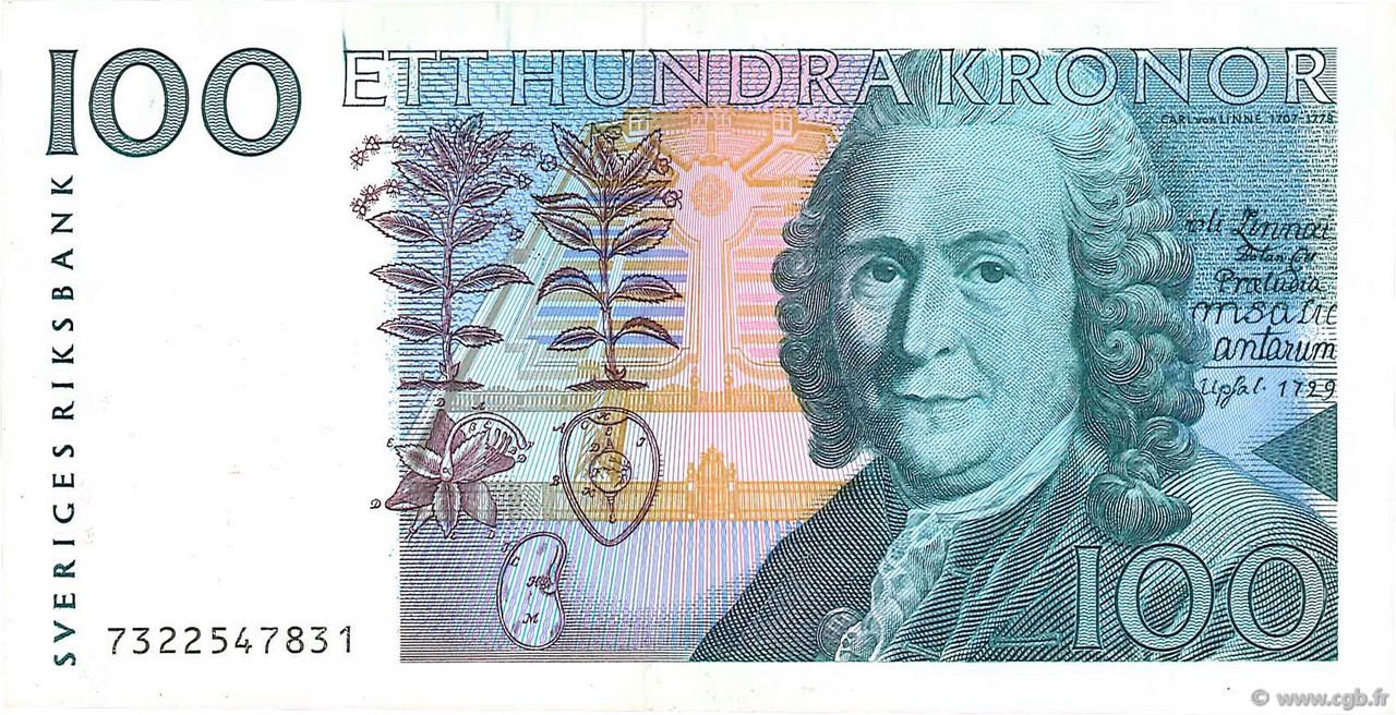 100 Kronor SWEDEN  1987 P.57a XF-