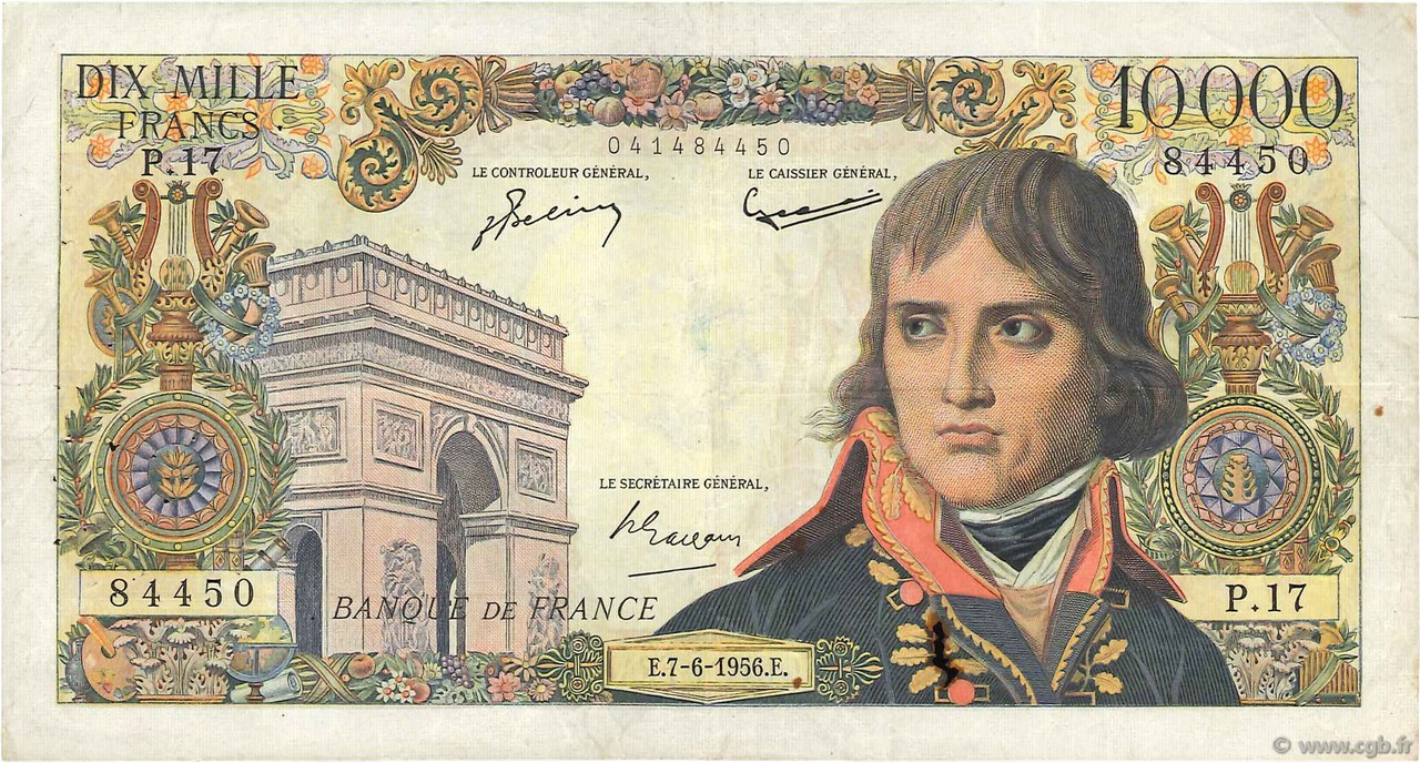 10000 Francs BONAPARTE FRANKREICH  1956 F.51.03 S