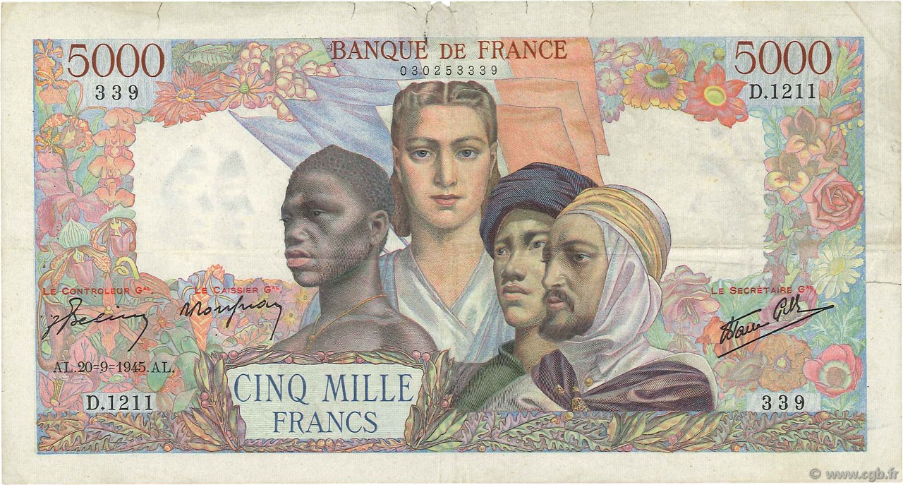 5000 Francs EMPIRE FRANÇAIS FRANCE  1945 F.47.44 F