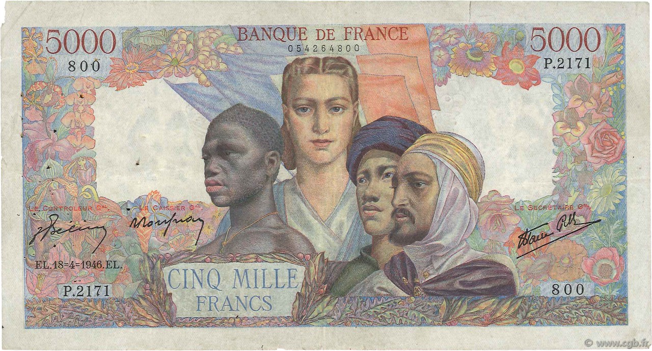 5000 Francs EMPIRE FRANÇAIS FRANCE  1946 F.47.52 TB