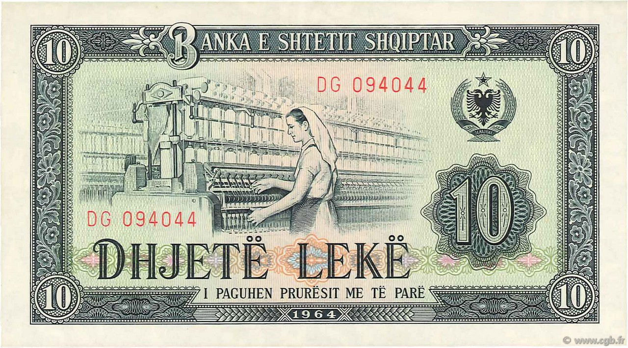 10 Lekë ALBANIA  1964 P.36a SC