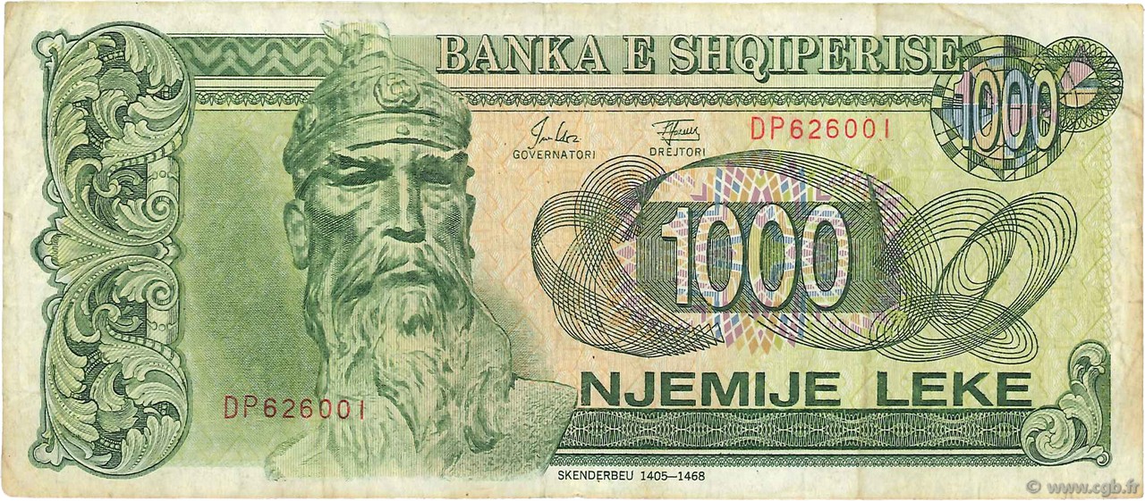 1000 Lekë ALBANIA  1992 P.54a MB