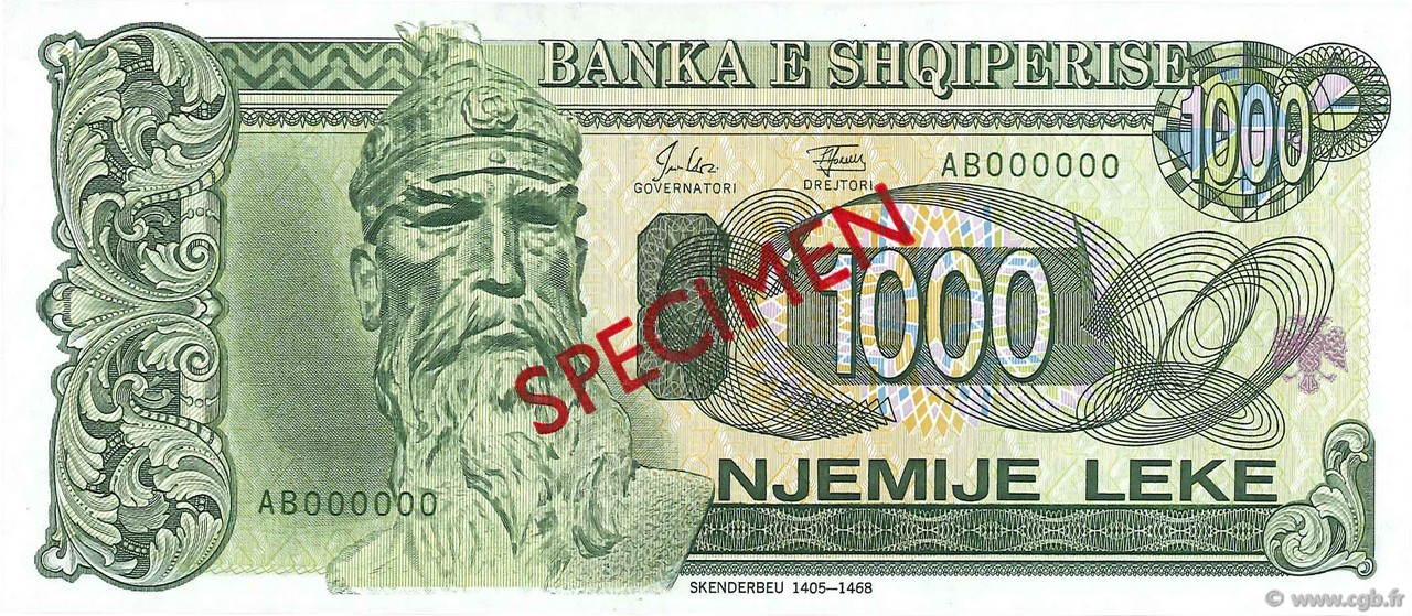 1000 Lekë Spécimen ALBANIE  1994 P.58s pr.NEUF