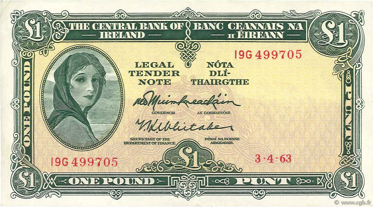 1 Pound IRLAND  1963 P.064a fVZ