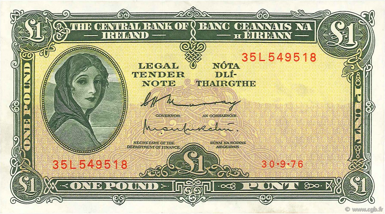 1 Pound IRLANDA  1976 P.064d SPL