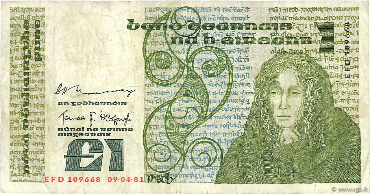 1 Pound IRLANDA  1978 P.070b MB