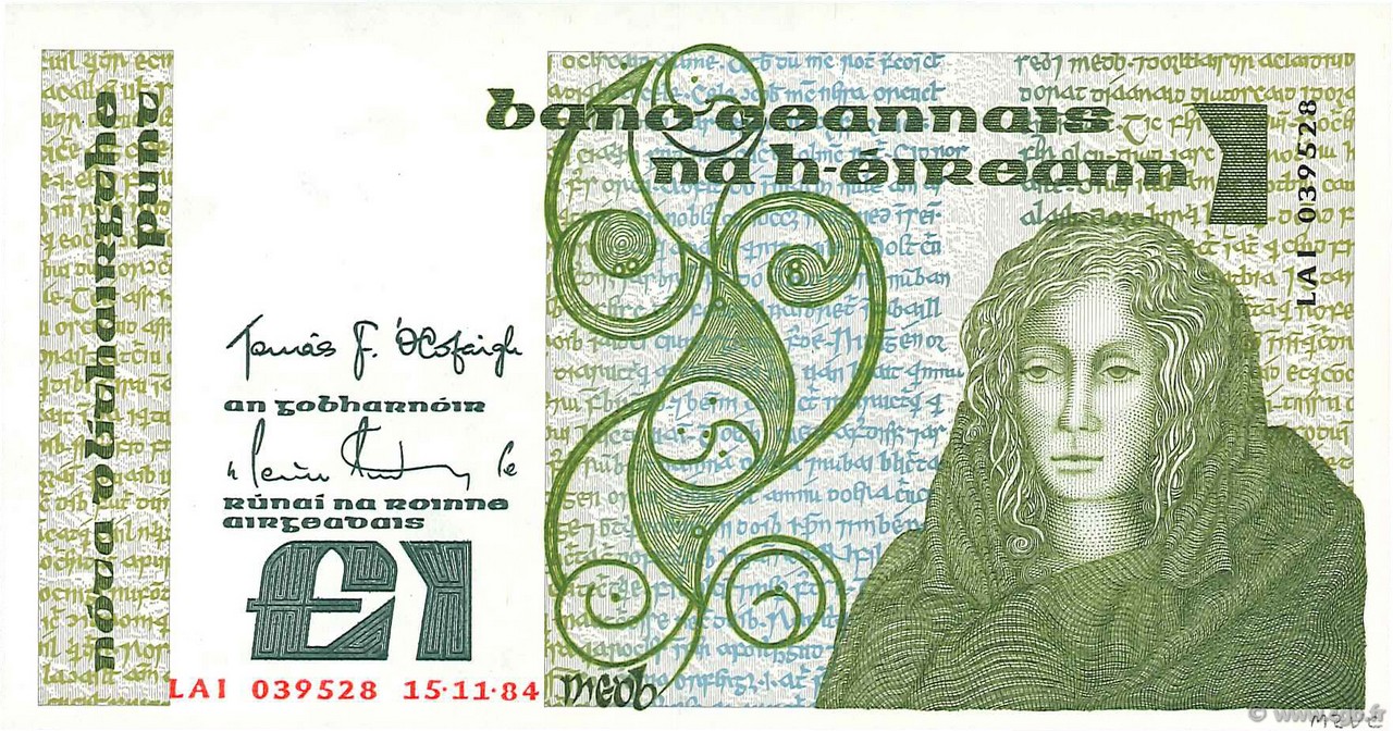 1 Pound IRLANDA  1982 P.070c q.FDC