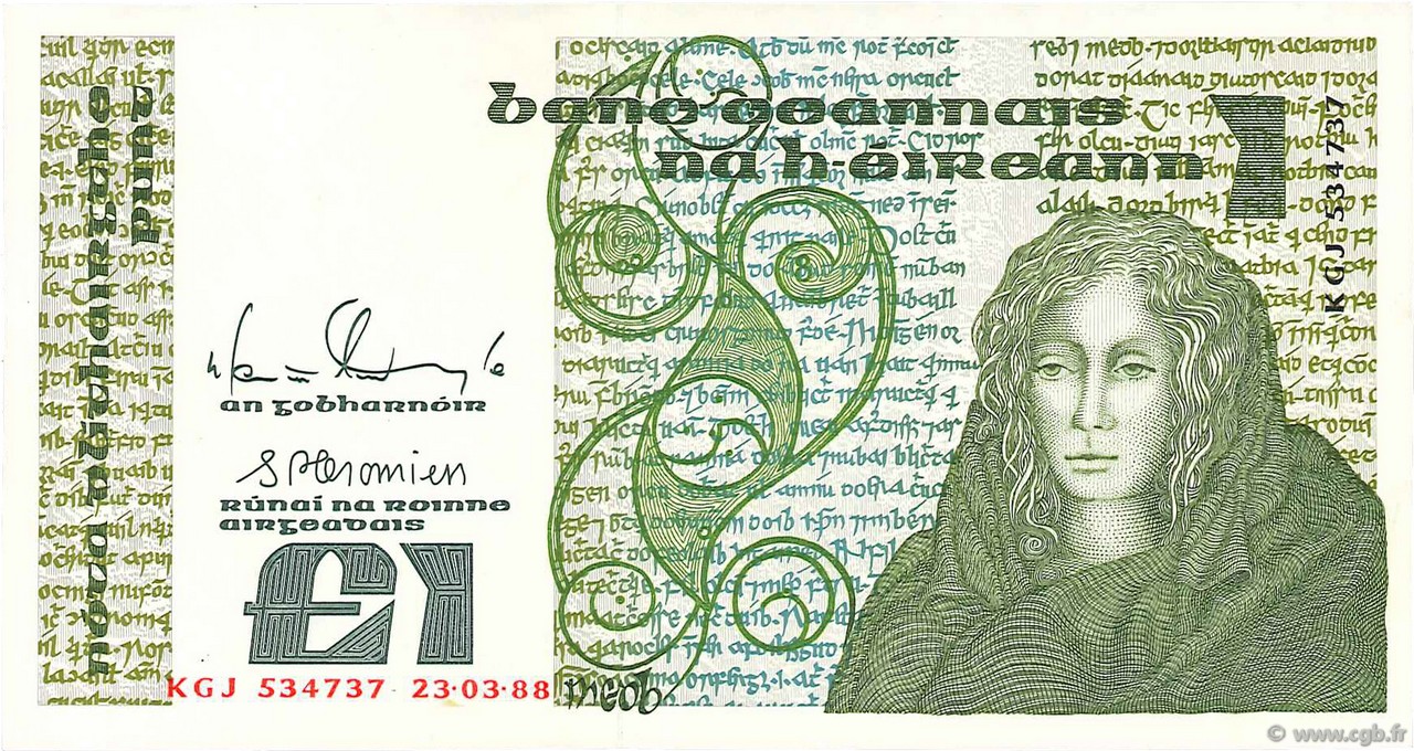 1 Pound IRLANDA  1988 P.070d MBC+