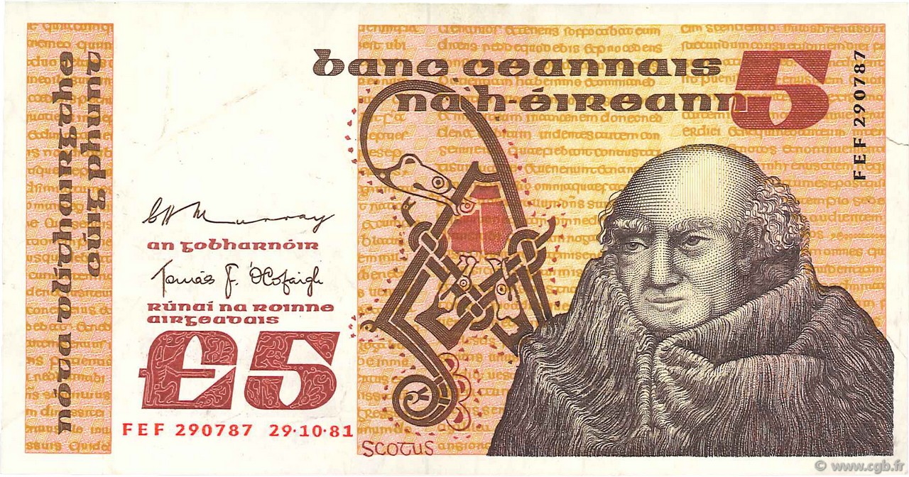 5 Pounds IRLAND  1981 P.071c fVZ