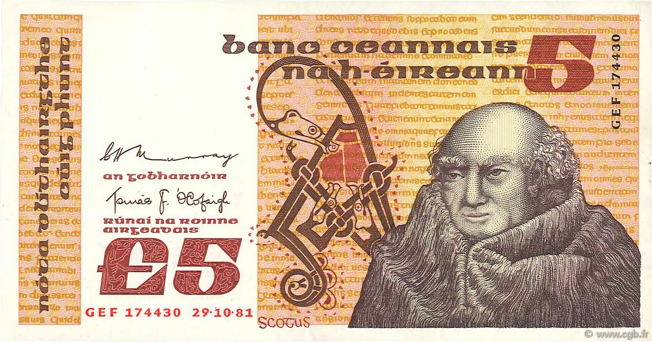 5 Pounds IRLANDA  1981 P.071c EBC