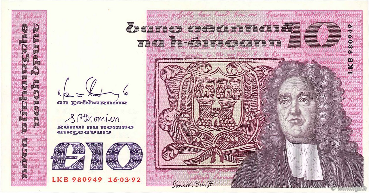 10 Pounds IRLANDA  1992 P.072c q.FDC