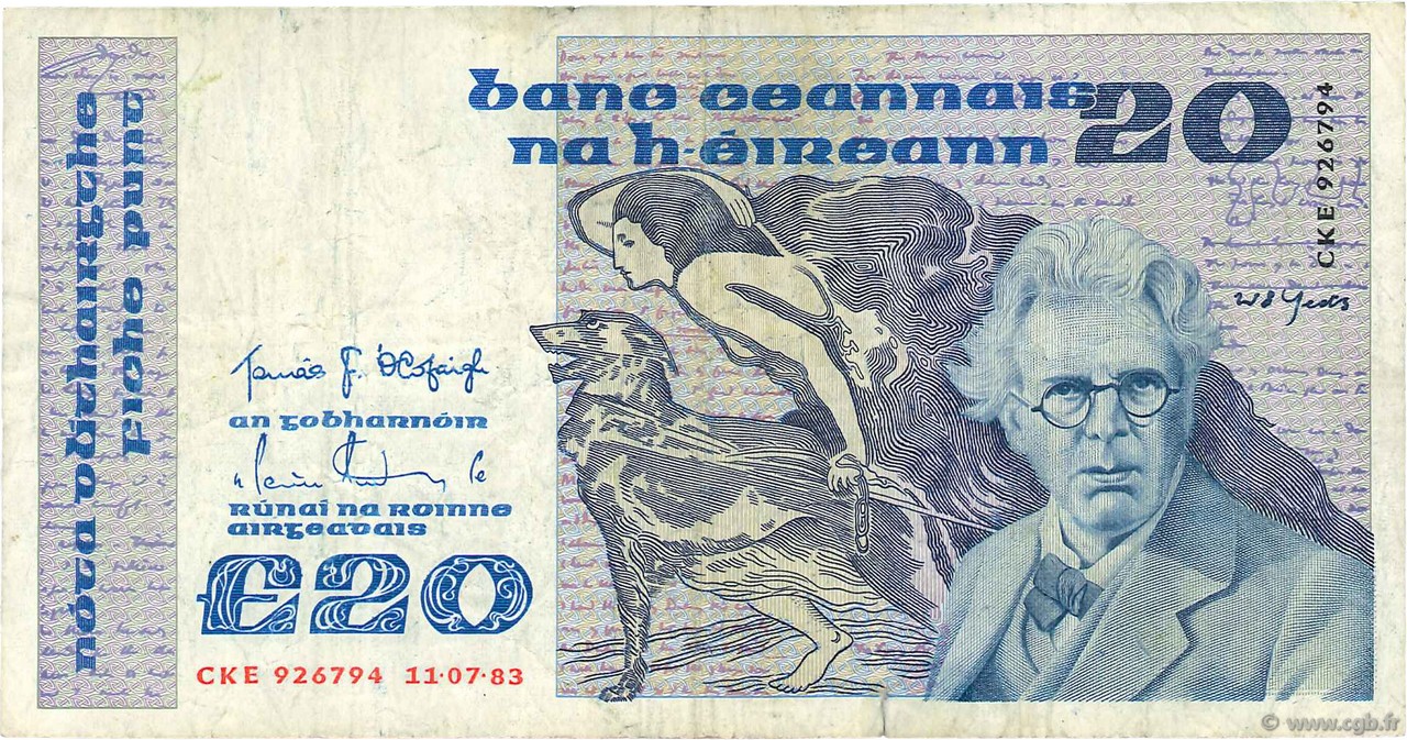 20 Pounds IRELAND REPUBLIC  1983 P.073b F