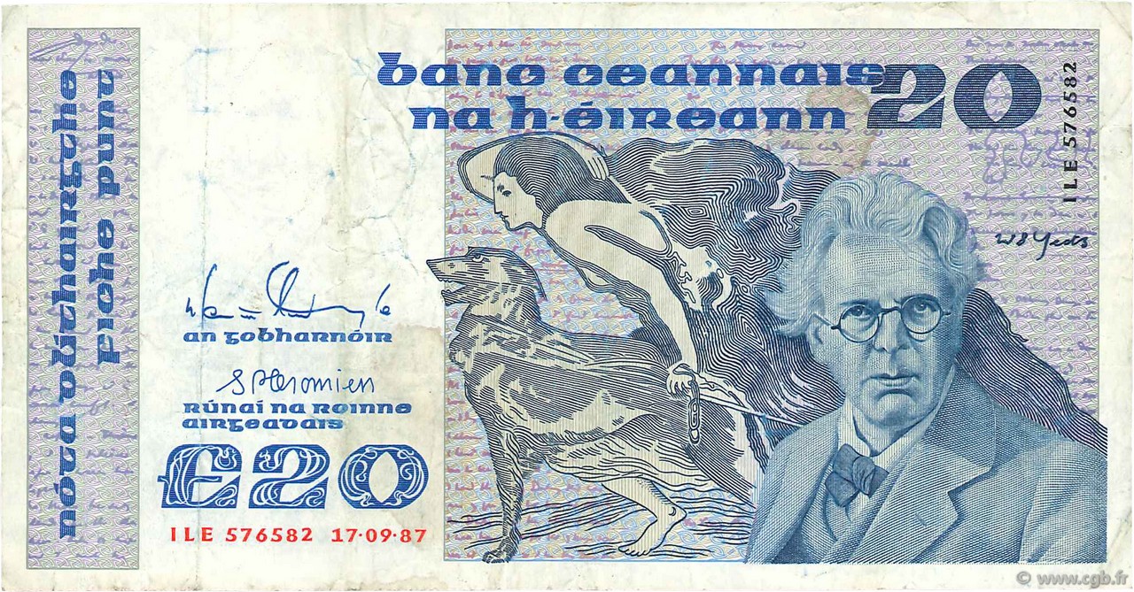 20 Pounds IRELAND REPUBLIC  1987 P.073c F - VF