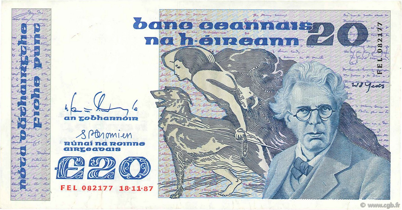 20 Pounds IRLANDA  1987 P.073c MBC+