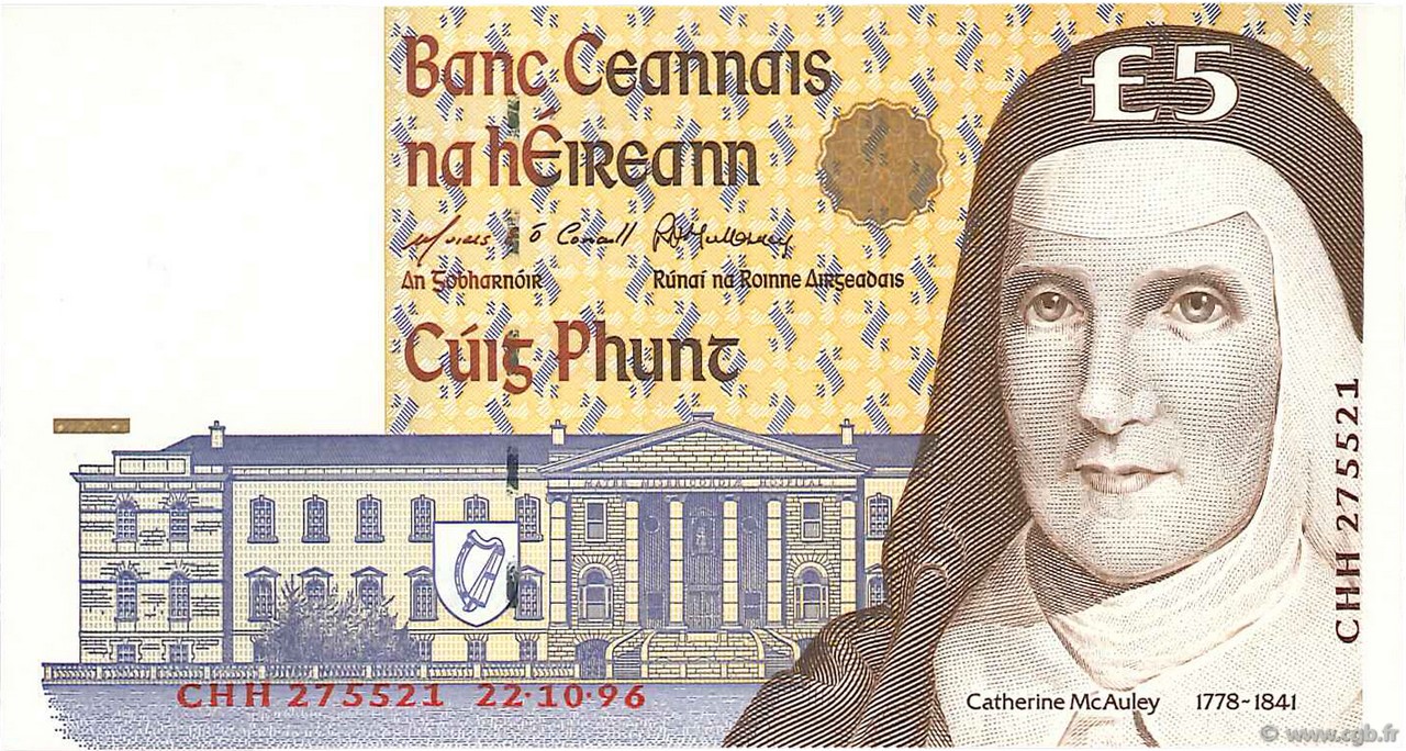 5 Pounds IRELAND REPUBLIC  1996 P.075b UNC