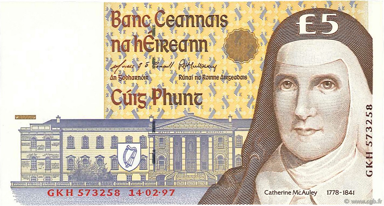5 Pounds IRELAND REPUBLIC  1997 P.075b UNC