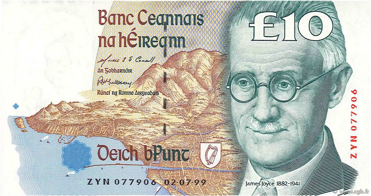 10 Pounds IRELAND REPUBLIC  1999 P.076b XF+