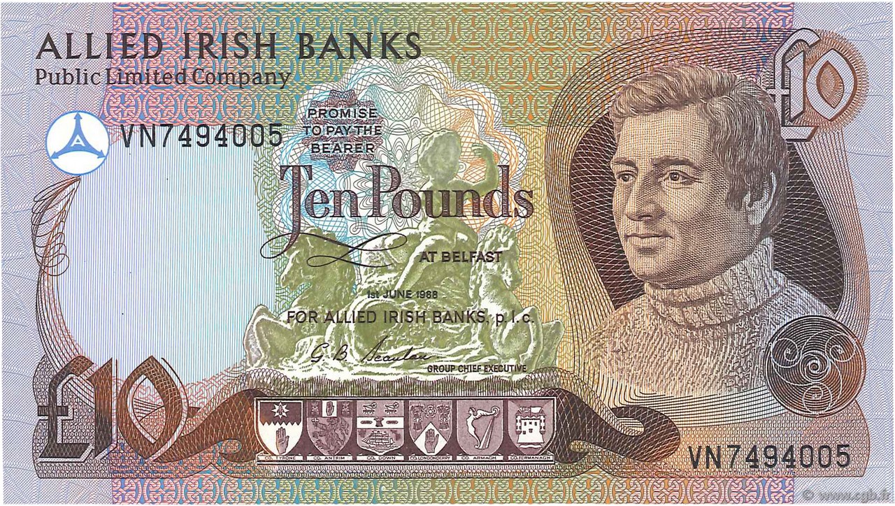 10 Pounds NORTHERN IRELAND  1988 P.007a ST