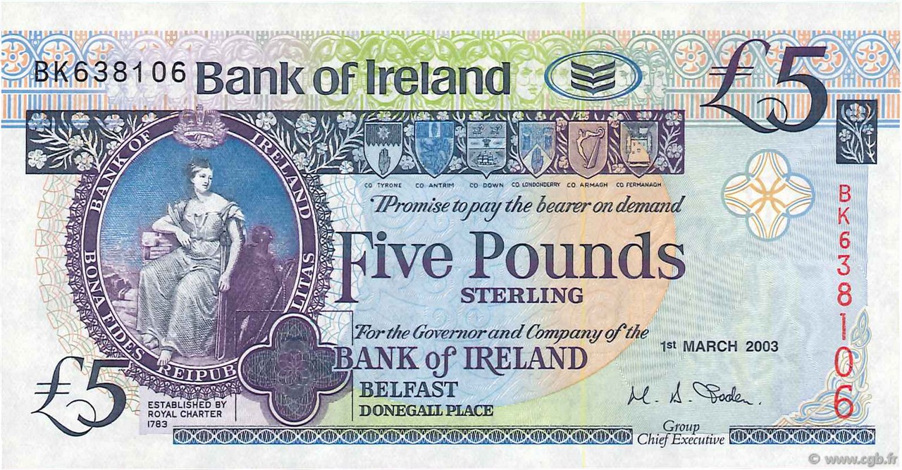 5 Pounds NORTHERN IRELAND  2003 P.079a FDC