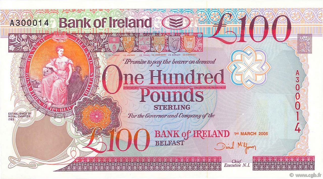 100 Pounds NORTHERN IRELAND  2005 P.082 AU