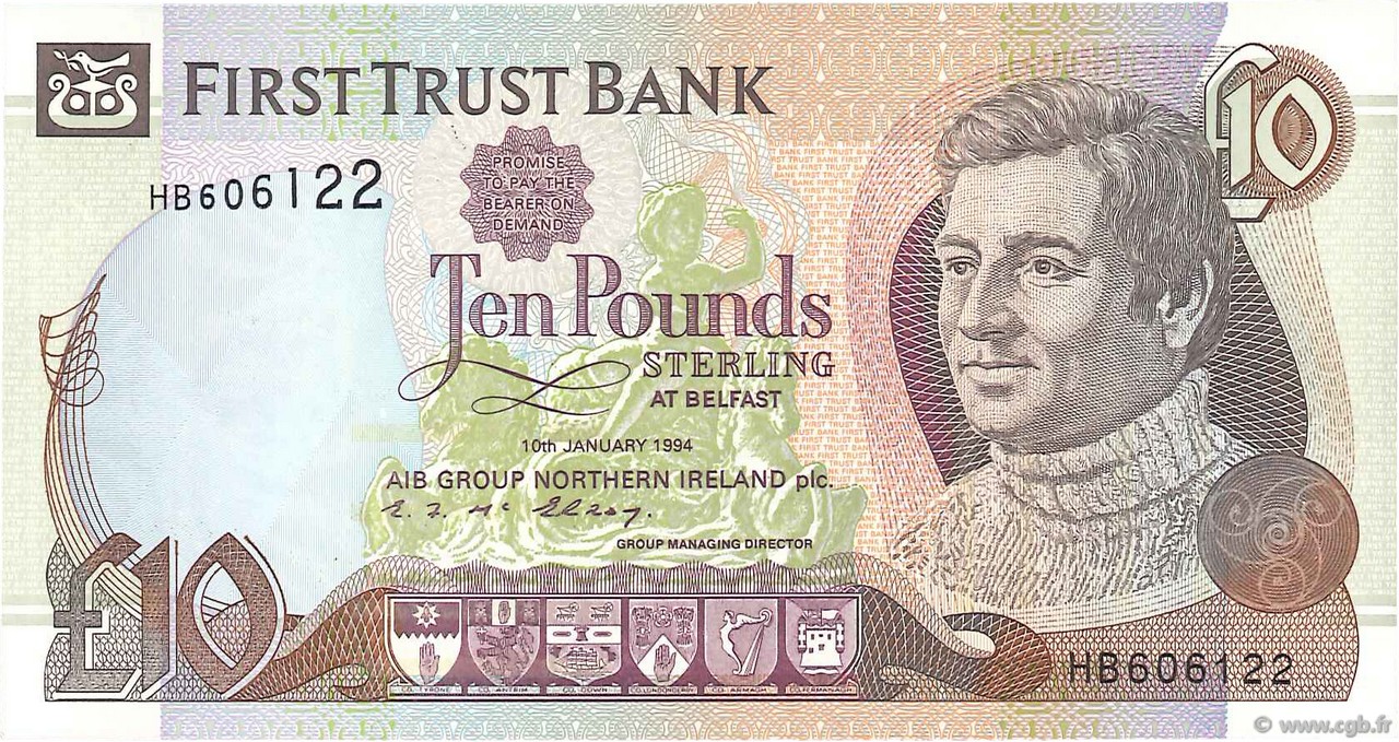 10 Pounds NORTHERN IRELAND  1994 P.132a XF