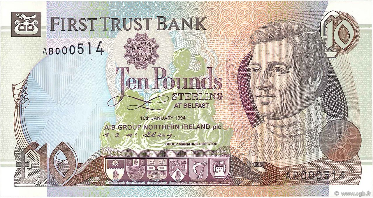 10 Pounds NORTHERN IRELAND  1994 P.132a FDC