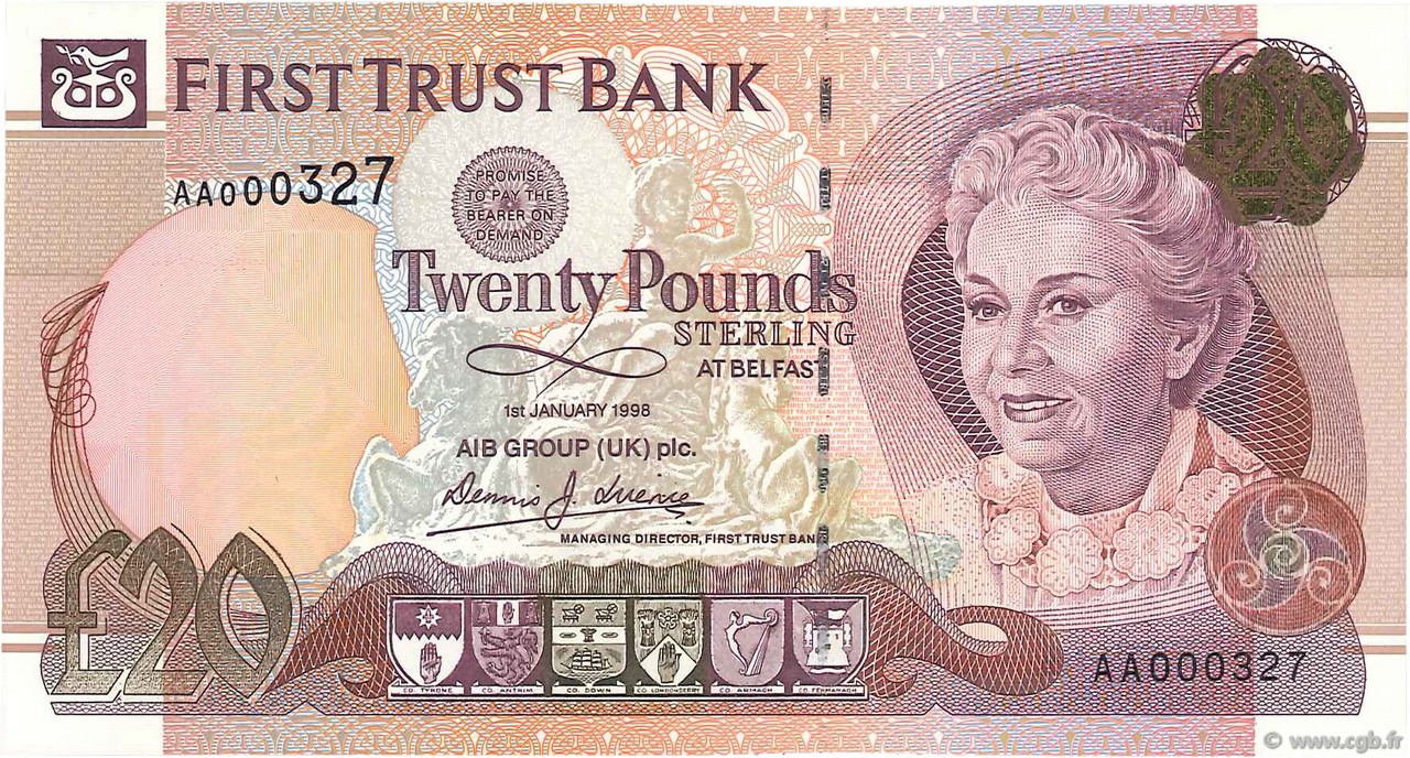 20 Pounds NORTHERN IRELAND  1998 P.137a UNC