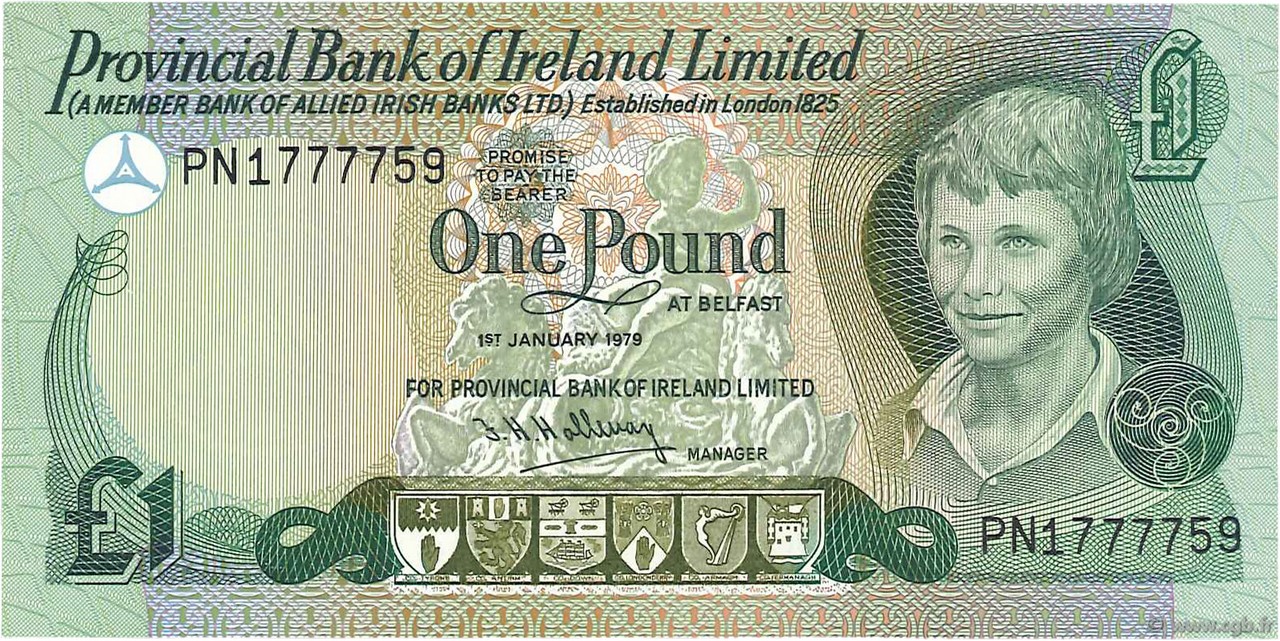 1 Pound NORTHERN IRELAND  1979 P.247b fST+