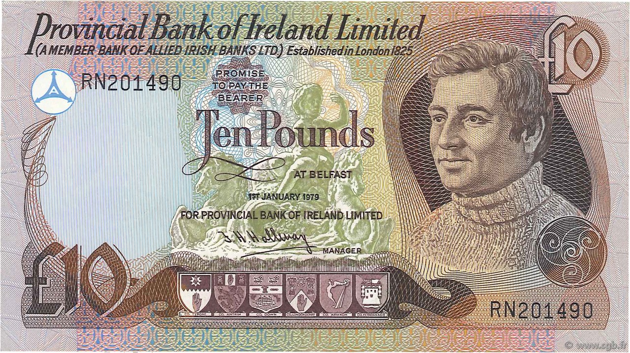 10 Pounds NORTHERN IRELAND  1979 P.249b SPL